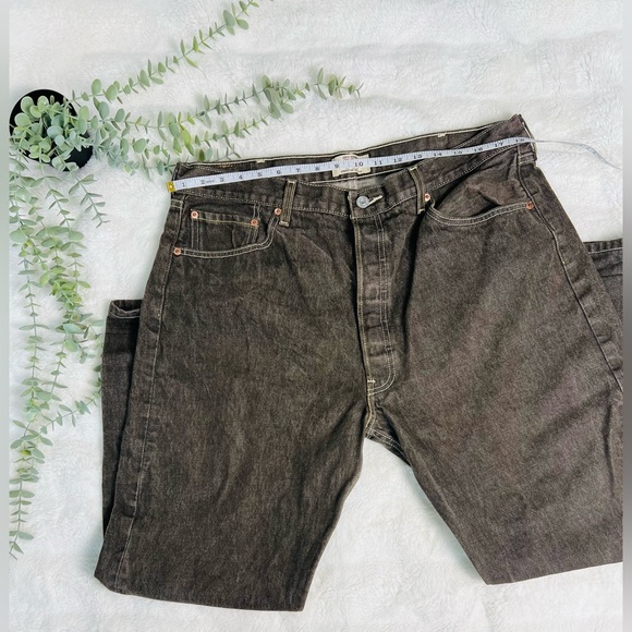Men’s Levi's 501 Straight Brown Jeans 40x32 Button Fly Cotton Bootcut - Picture 6 of 9